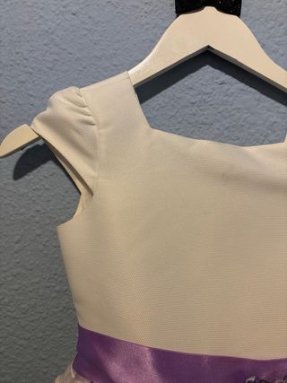 Vestido Niña Morado y Blanco