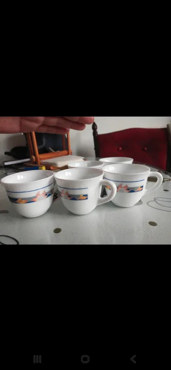 Juego de 5 tazas de porcelana