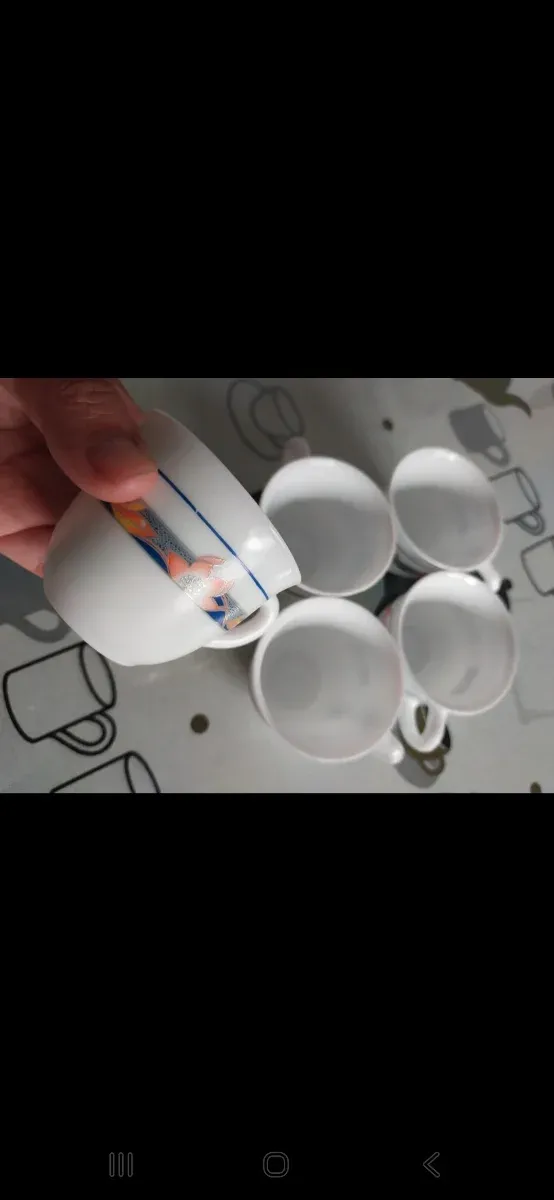 Juego de 5 tazas de porcelana