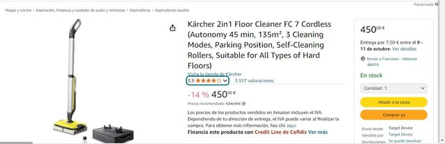 Fregona Eléctrica Karcher FC7 Cordless a estrenar