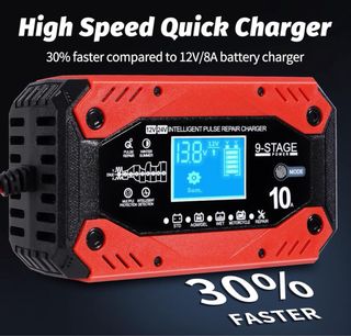 Cargador Baterías Coche/Moto 12V 10A / 24V 5A