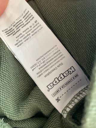 Sudadera Kappa verde y azul con logo talla L