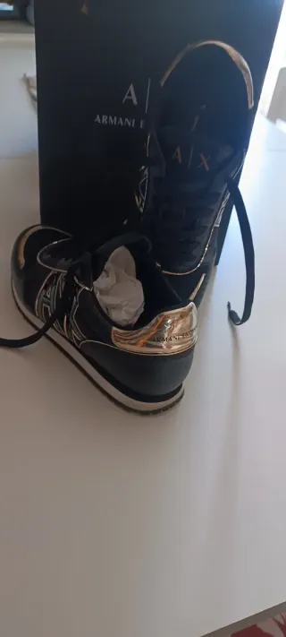 Scarpe Armani Exchange donna nere oro