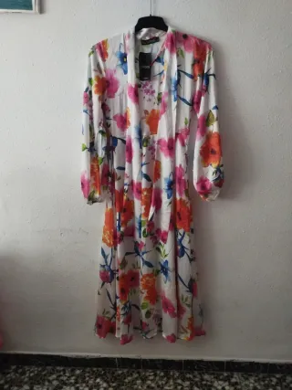 Vestido SIMDAN floral blanco multicolor