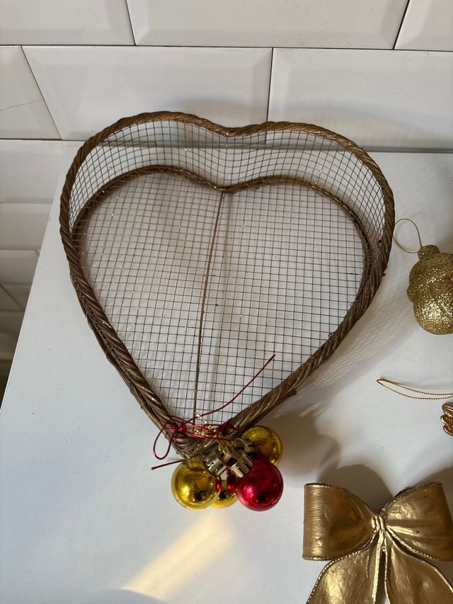 Lote Adornos Navidad Dorado y Rojo