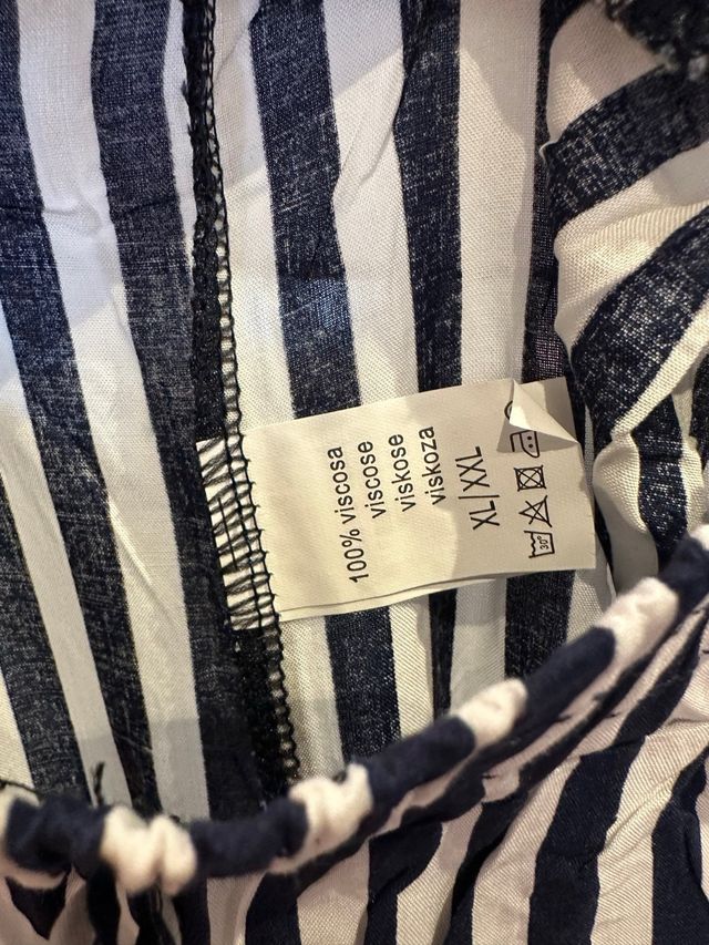 Pantalón rayas azul y blanco