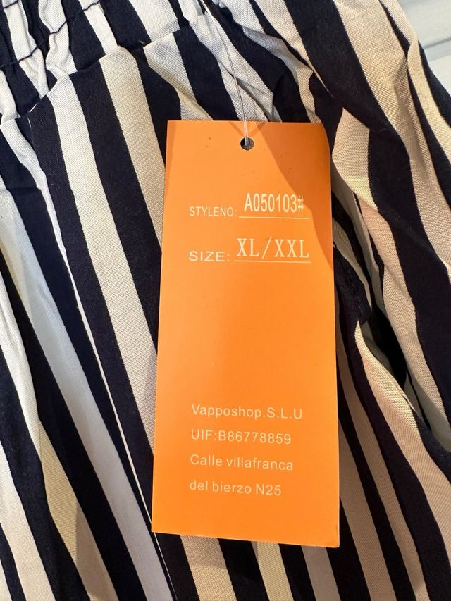 Pantalón rayas azul y blanco