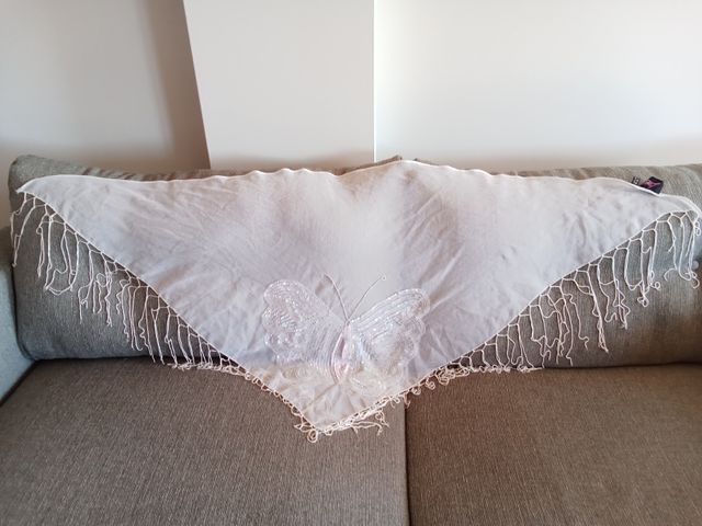 Fular/Pañuelo Blanco Mariposa Lentejuelas