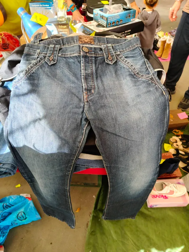 Vaqueros Rectos Hombre Azul