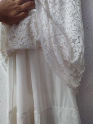 Vestido/Camisa tirantes encaje blanco talla única