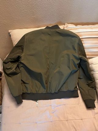 Chaqueta Bomber Pull&Bear Verde Naranja - XL