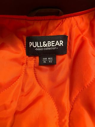 Chaqueta Bomber Pull&Bear Verde Naranja - XL