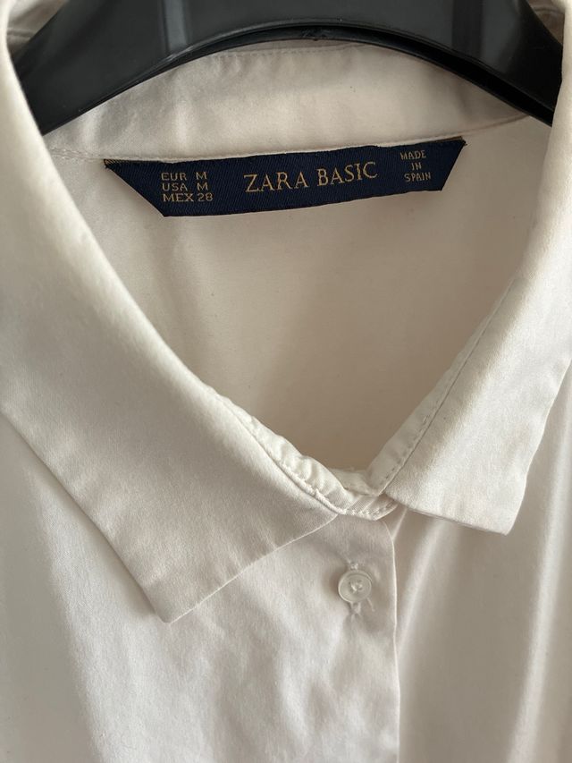 Camisa Zara Blanca Elástica