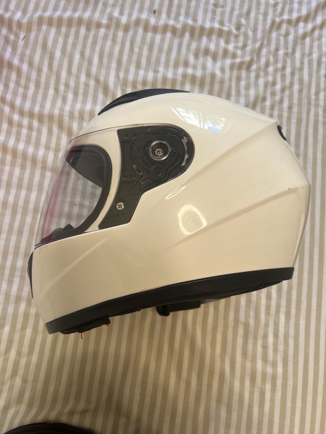 Casco Moto UNIK Blanco Negro, nuevo sin usar