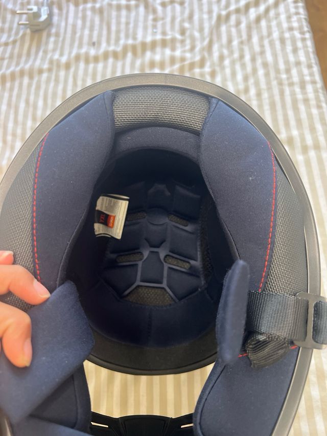 Casco Moto UNIK Blanco Negro, nuevo sin usar