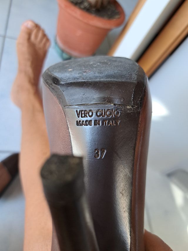 Scarpe vera pelle tacco 12 cm n.37