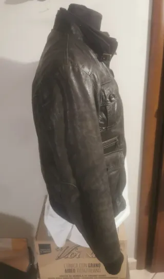 Giubbino Vera Pelle Uomo Marrone giacca vintage