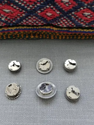 Lote 6 Cubre Botones Decorativos Plata