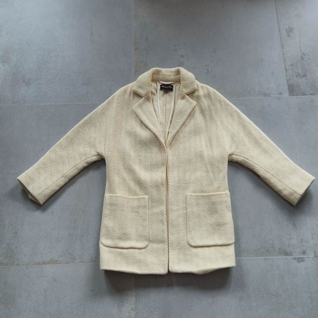 Massimo Dutti - Abrigo/Cárdigan Beige de algodón