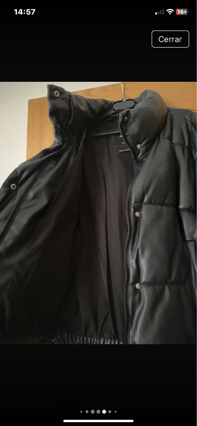 Plumas de cuero Zara negro