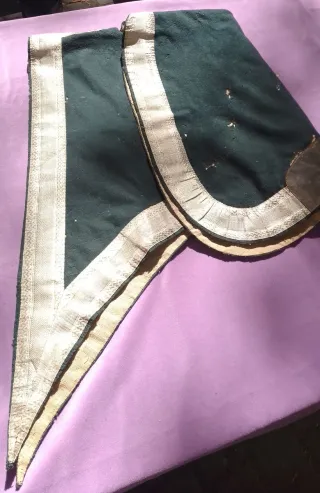 Montura de novia y manta bordada plata 
