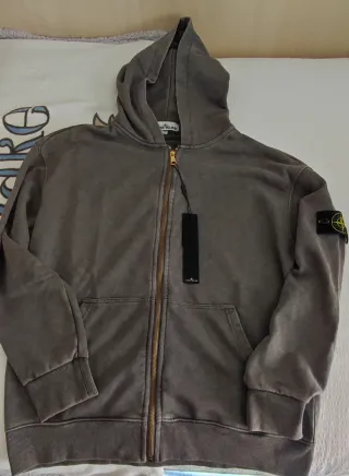 Sudadera Stone Island Gris Hombre