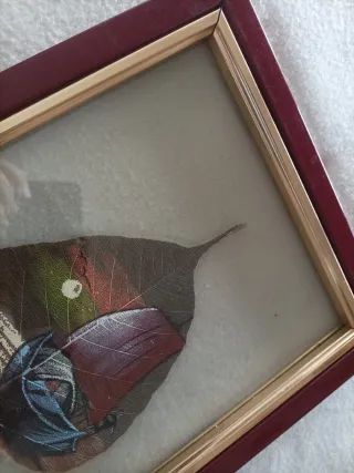 Quadro artistico su foglia dipinta a mano