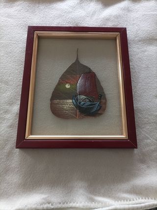 Quadro artistico su foglia dipinta a mano