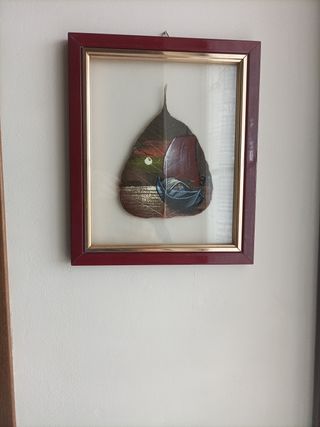 Quadro artistico su foglia dipinta a mano