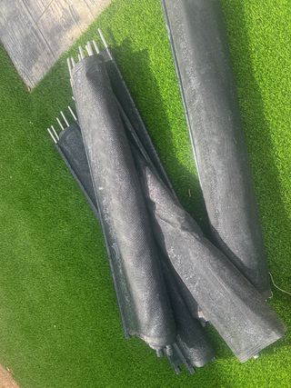 Valla seguridad piscina tela y metal