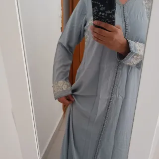 Caftán mlefa plateado talla M,L