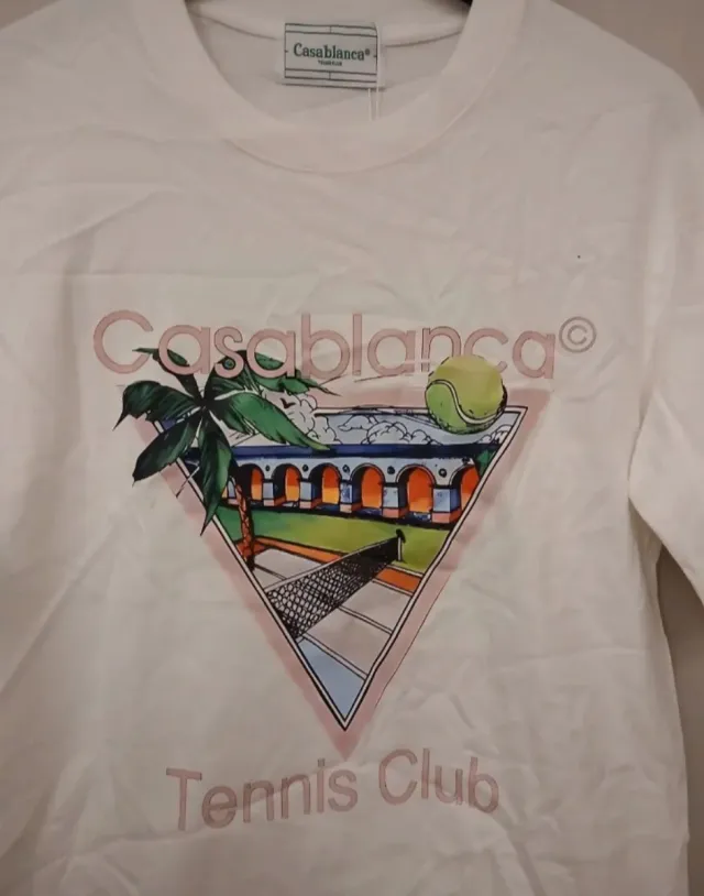 T-shirt Casablanca Tennis Club Bianca M Stamp Logo