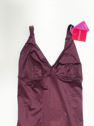 SPANX Body tanga en satén granate