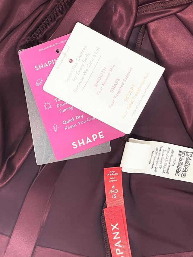 SPANX Body tanga en satén granate