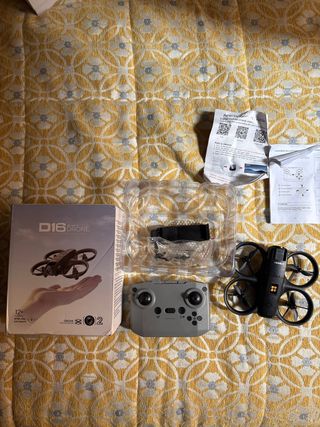 Dron D16 Inteligente Negro y Gris