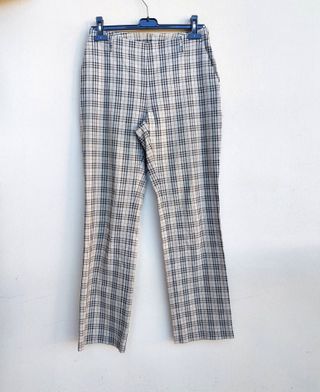 Pantaloni Benetton dritti colore beige e nero