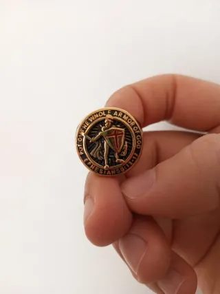 Anillo Acero Dorado Hombre Cruz Templaria