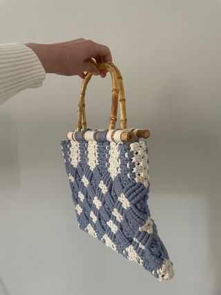 Bolso Macramé con Asas de Bambú