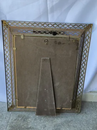 Quadro antico con cornice in metallo