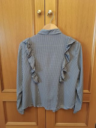 Camisa de Cuadros Mujer con volantes