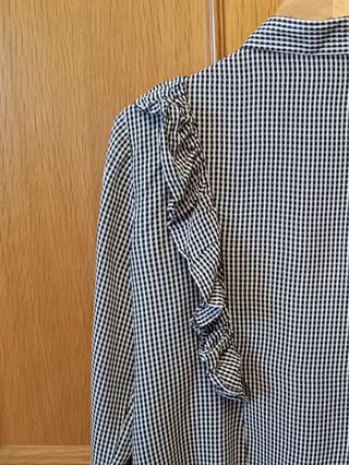 Camisa de Cuadros Mujer con volantes