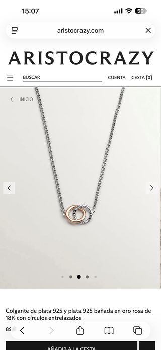 Colgante de plata 925 plata 925 bañada en oro rojo