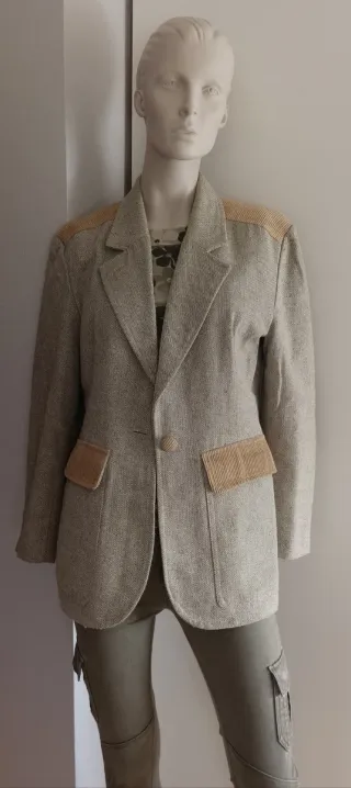 Chaqueta Beige y Verde Oliva