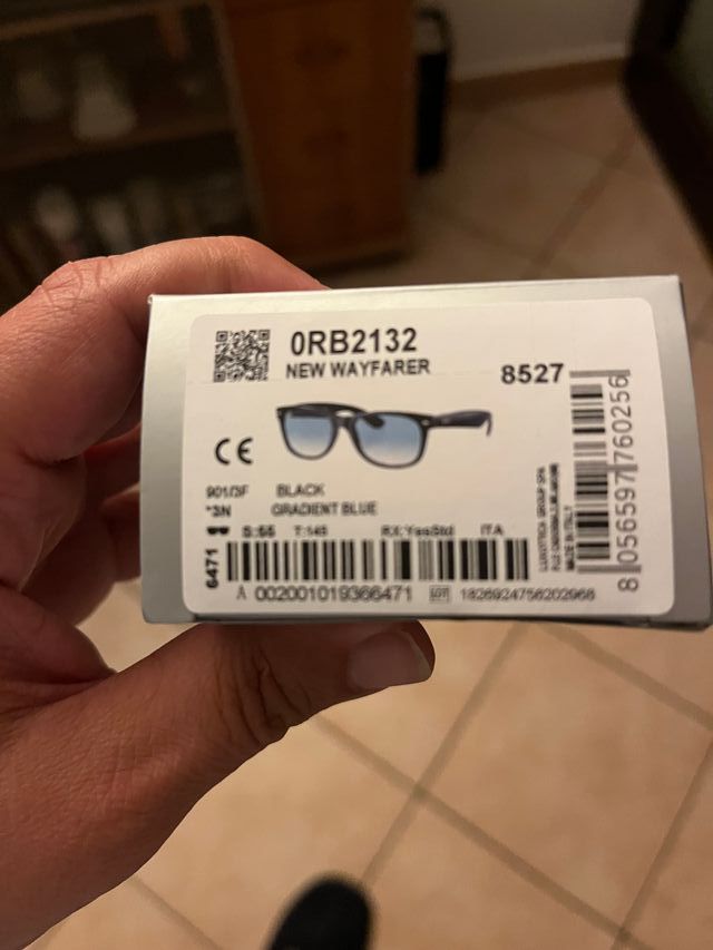 Ray-Ban New Wayfarer ORB2132, Black /Gradient Blue