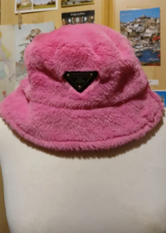 Gorro de pelo rosa