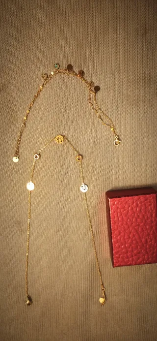 Conjunto collar y pulsera baño 18k