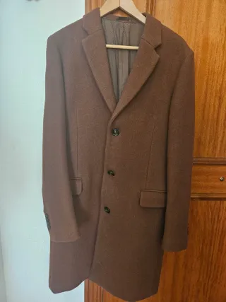 Abrigo Lana Hombre Talla L Marrón