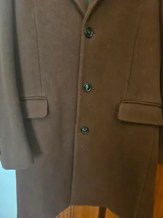 Abrigo Lana Hombre Talla L Marrón