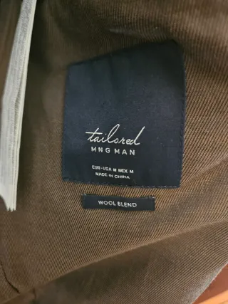 Abrigo Lana Hombre Talla L Marrón