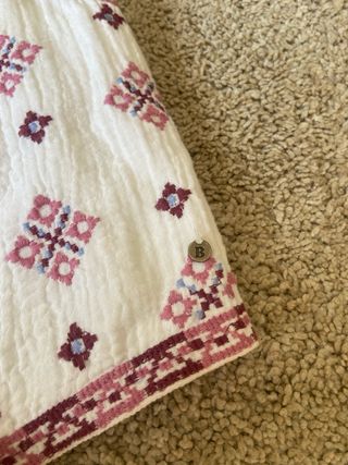 Chaleco Broderie Blanco y Rosa Talla XS